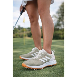 Adidas BOA Golf Shoes Womens 8 Beige Leopard Print Spiked Golf Sneakers EU40